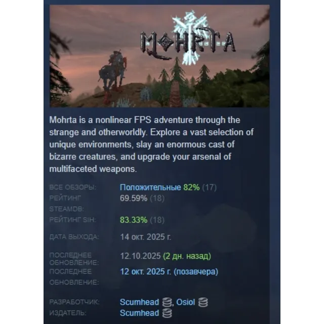 Mohrta АВТОДОСТАВКА STEAM GLOBAL МГНОВЕННО ЛИЦЕНЗИЯ