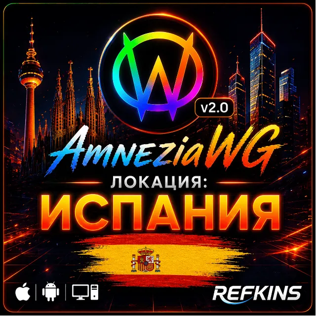 VPN ВПН AMNEZIA v1.5/2.0/3.1 ЛИЧНЫЙ ИСПАНИЯ БЕЗЛИМИТ PREMIUM РОУТЕР КИНЕТИК МИКРОТИК