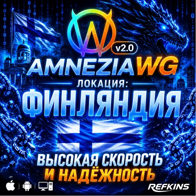 VPN AMNEZIA v1.5/2.0/3.1 ЛИЧНЫЙ ФИНЛЯНДИЯ БЕЗ БЛОКИРОВОК БЕЗЛИМИТ PREMIUM РОУТЕР