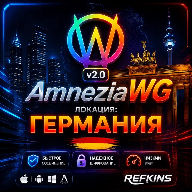 VPN ВПН AMNEZIA v1.5/2.0/3.1 ЛИЧНЫЙ ГЕРМАНИЯ БЕЗЛИМИТ БЕЗЛИМИТНЫЙ РОУТЕР КИНЕТИК