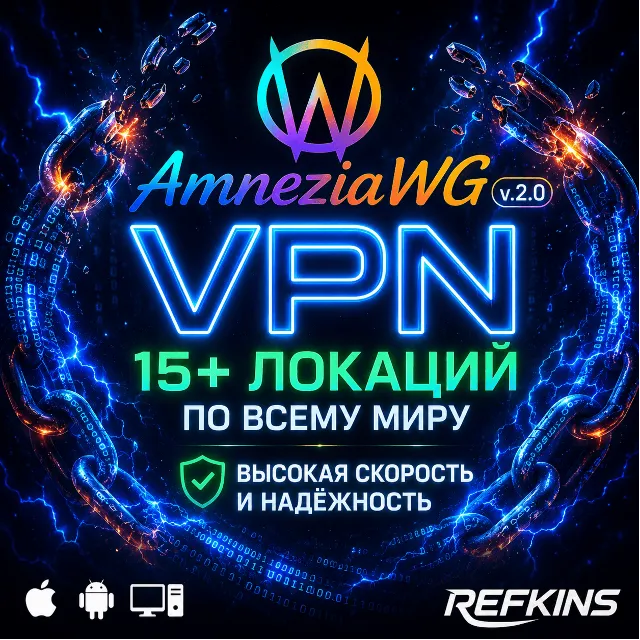 VPN AMNEZIA v1.5/2.0/3.1 США ТУРЦИЯ НИДЕРЛАНДЫ ФИНЛЯНДИЯ КАЗАХСТАН ИНДИЯ РОССИЯ ВПН