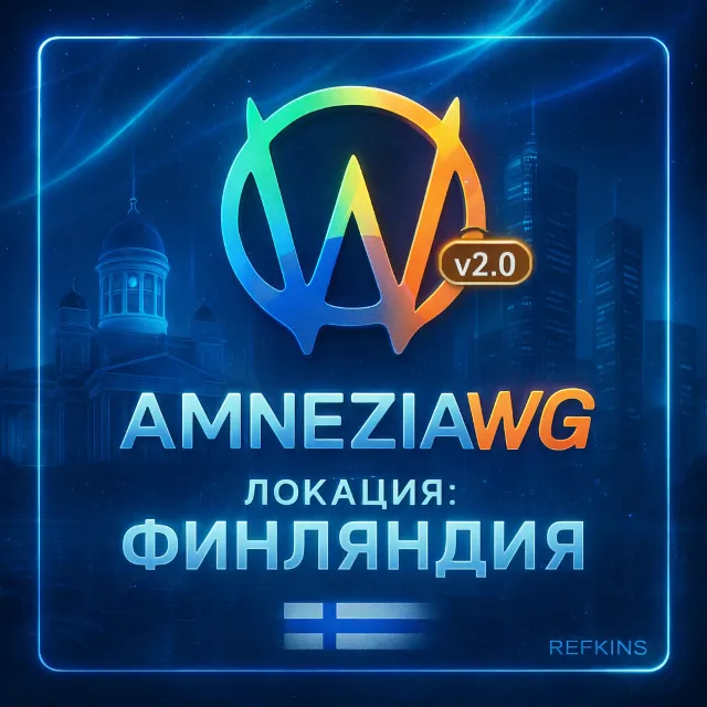 VPN ВПН AMNEZIA v1.5/2.0/3.1 ЛИЧНЫЙ ФИНЛЯНДИЯ AMNEZIAWG
