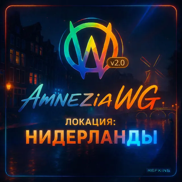 VPN ВПН AMNEZIA v1.5/2.0/3.1 ЛИЧНЫЙ НИДЕРЛАНДЫ AMNEZIAWG