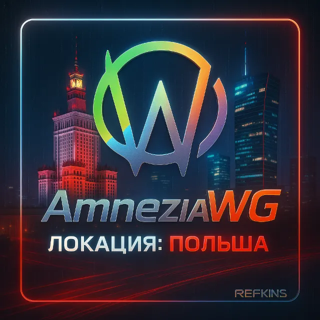 VPN ВПН AMNEZIA v1.5/2.0/3.1 ЛИЧНЫЙ ПОЛЬША AMNEZIAWG