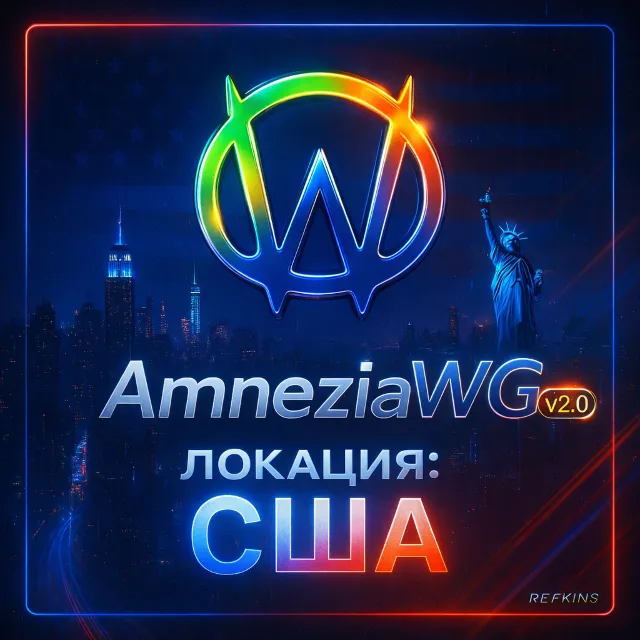 VPN ВПН AMNEZIA v1.5/2.0/3.1США ЛИЧНЫЙ AMNEZIAWG