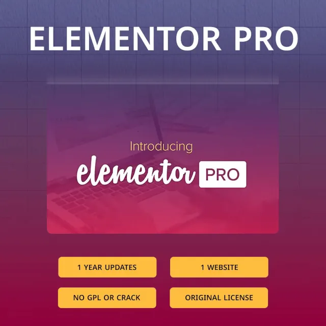 Официальная лицензия плагина Elementor Pro на 1 год