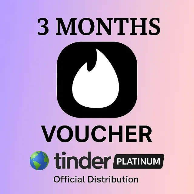 TINDER PLATINUM 3 MONTHS CODE 24/7 VOUCHER INSTANT