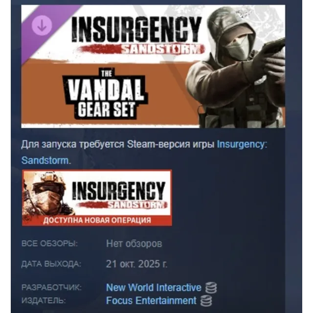 Insurgency: Sandstorm - Vandal Gear Set DLC AUTODELIVERY STEAM РОССИЯ