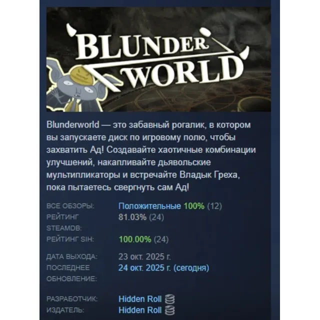 Blunderworld АВТОДОСТАВКА STEAM GLOBAL МГНОВЕННО ЛИЦЕНЗИЯ