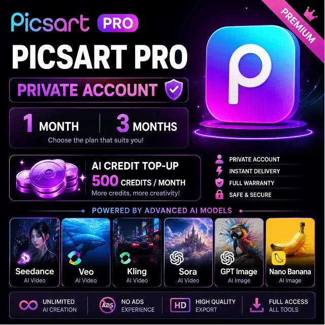 PICSART PRO НА 1 МЕСЯЦ, 3 МЕСЯЦА | ПОПОЛНЕНИЕ КРЕДИТОВ