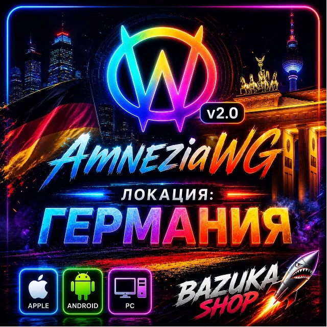 VPN ГЕРМАНИЯ AMNEZIA v1.5/2.0/3.1 AMNEZIAWG ВПН ЛИЧНЫЙ VPN PREMIUM