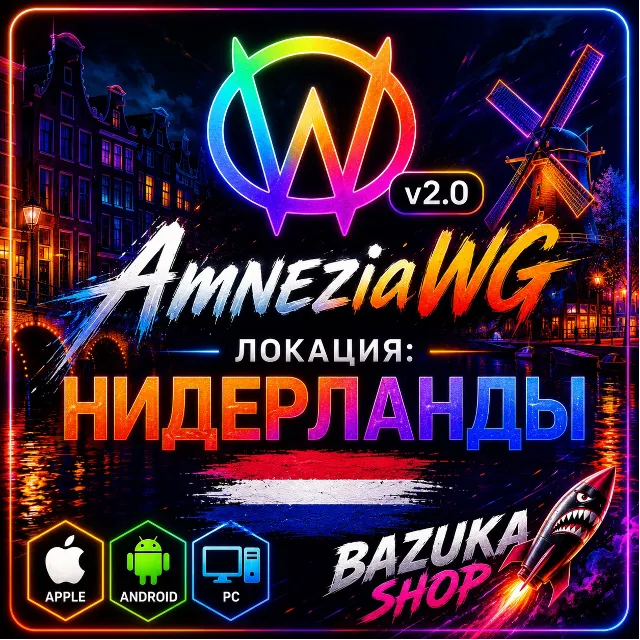 VPN НИДЕРЛАНДЫ AMNEZIA v1.5/2.0/3.1 ВПН ЛИЧНЫЙ VPN AMNEZIAWG PREMIUM VPN