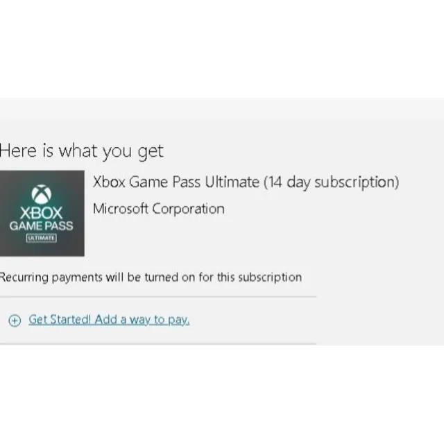 XBOX GAME PASS ULTIMATE 14 DAYS Global