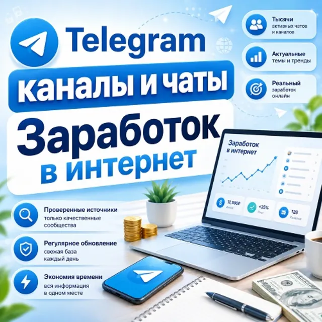 База 9000 Телеграм чатов и каналов - Заработок в интернете (2026 год)