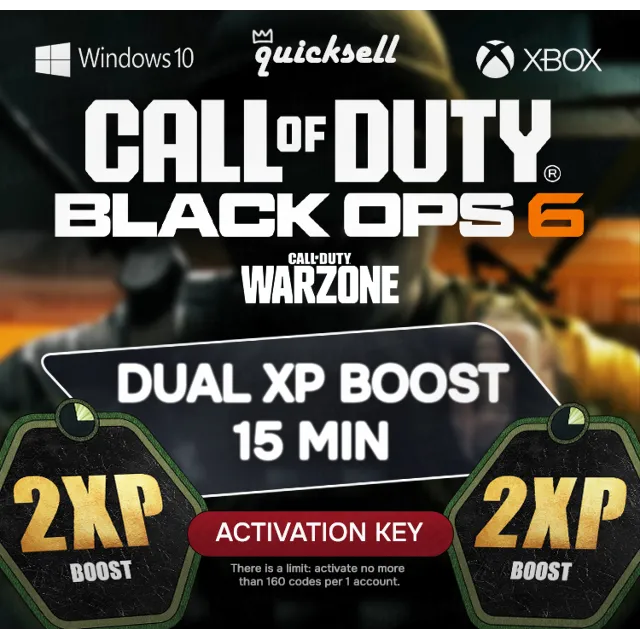15 MIN DOUBLE XP + 15 MIN WEAPON XP COD BLACK OPS 7/6