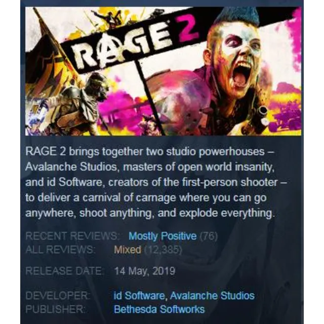 RAGE 2 (Steam Key RU)