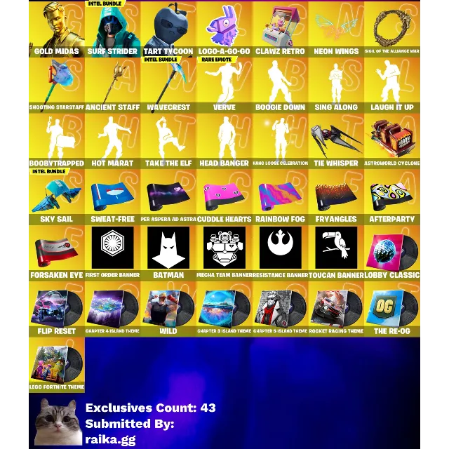 110 скинов + 1000 VB • Gold Midas • Lara Croft•Mystique