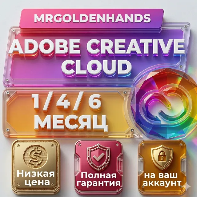 Adobe Creative Cloud —1/4/6 месяца-на ваш аккаунт Без входа