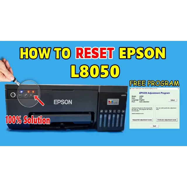 Сброс памперса  Epson :L8050