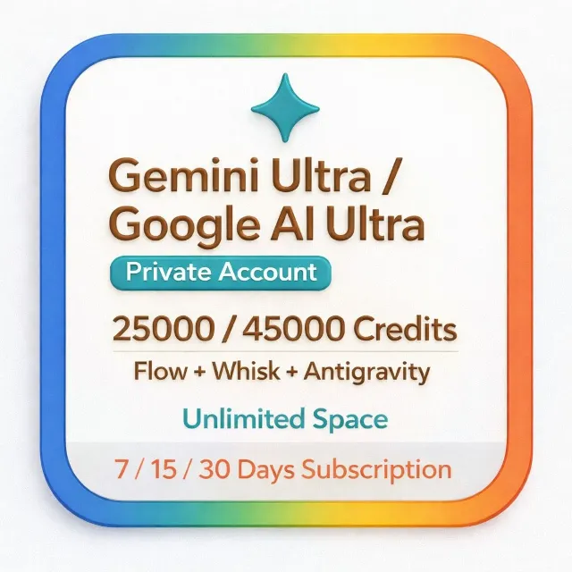GEMINI ULTRA + VEO 3.1 + FLOW + WHISK + ANTIGRAVITY | 6 000–8 000 КРЕДИТОВ | 30 ДНЕЙ