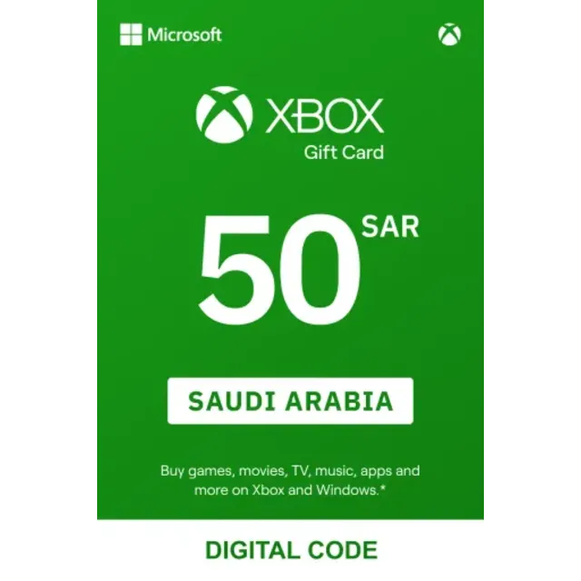 XBOX GIFT CARD 50 SAR SAUDI ARABIA INSTANT KEY SENDING