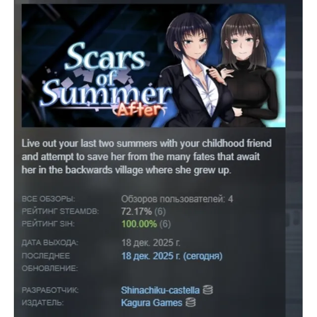 Scars of Summer: After АВТОДОСТАВКА STEAM GLOBAL МГНОВЕННО ЛИЦЕНЗИЯ