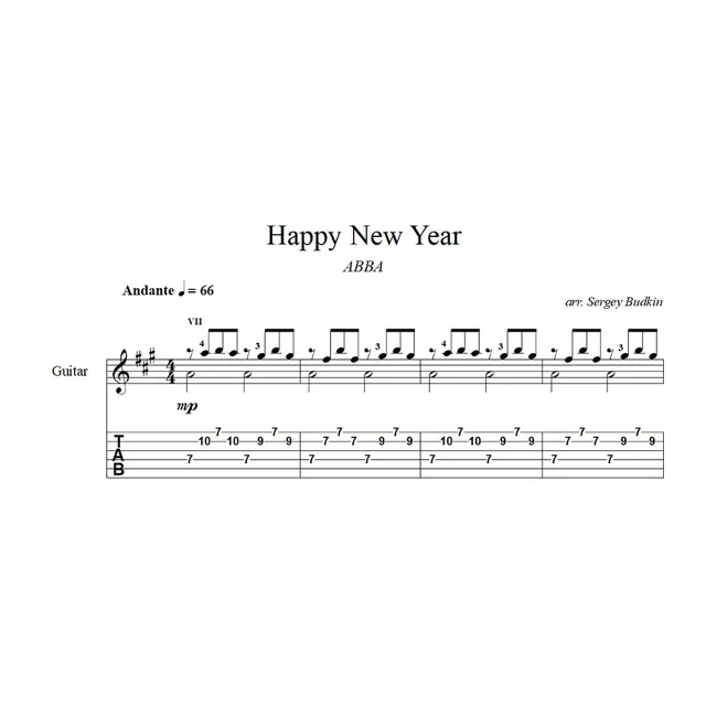 Happy New Year (ABBA) ноты для гитары