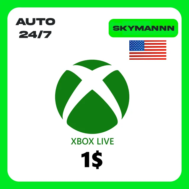 XBOX LIVE 1$ USD США КАРТА ПОПОЛНЕНИЯ АВТО 24/7