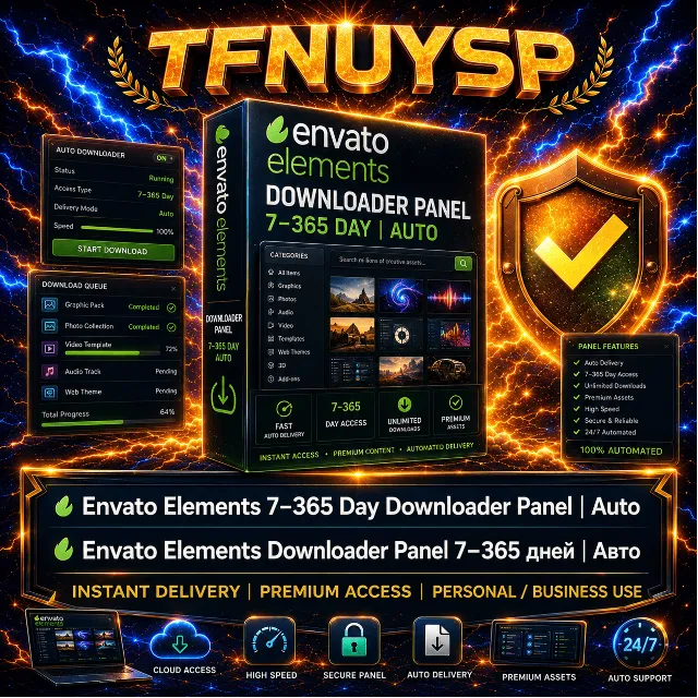 Envato Elements Downloader Panel 7–365 дней | Авто
