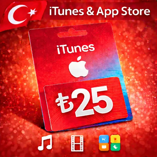 iTunes &amp; App Store Подарочная карта — 25 TRY (TR)