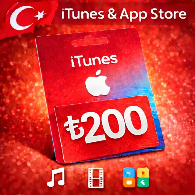 iTunes &amp; App Store Подарочная карта — 200 TRY (TR)