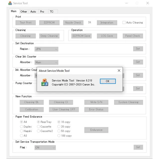 Canon Service Tool версии 6.210