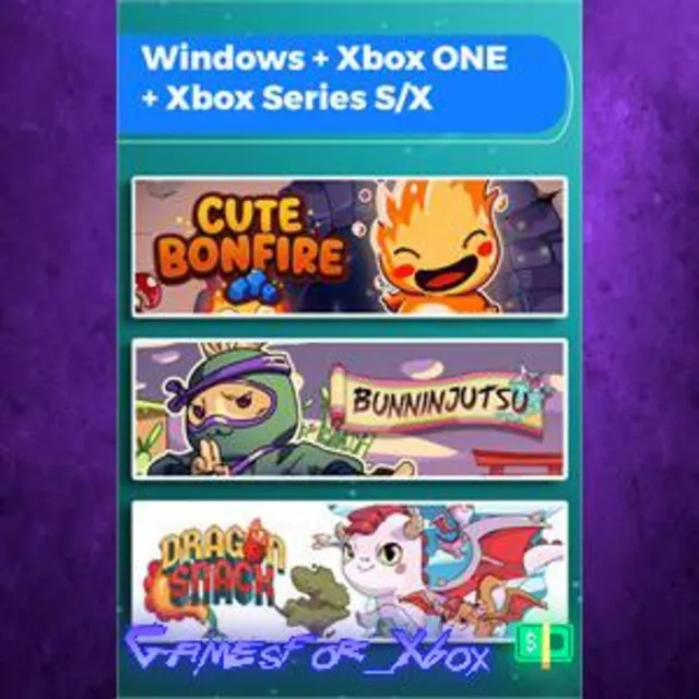☀️Cute Bonfire + Bunninjutsu + Dragon Snack Bundle XBOX