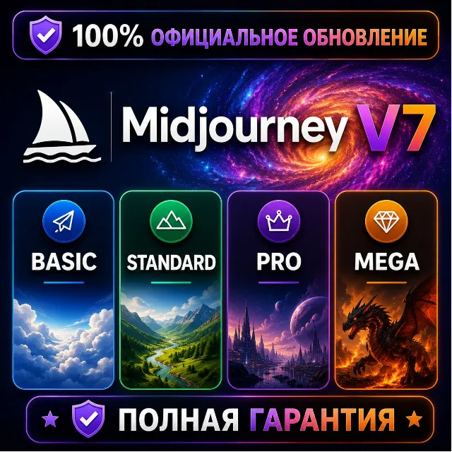 Апгрейд Midjourney V7 Unlimited 1–12 мес | 100% Официальный апгрейд | ПОЛНАЯ ГАРАНТИЯ