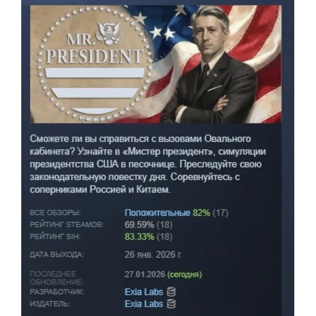 Mr. President АВТОДОСТАВКА STEAM GLOBAL МГНОВЕННО ЛИЦЕНЗИЯ