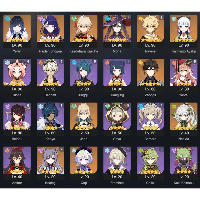 GENSHIN IMPACT💎57 AR | 40 CHARACTERS | 10 LEGENDARY 🎁