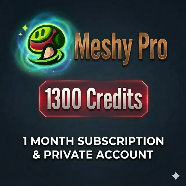Meshy AI Pro Аккаунт 30 Дней 1330 Кредитов