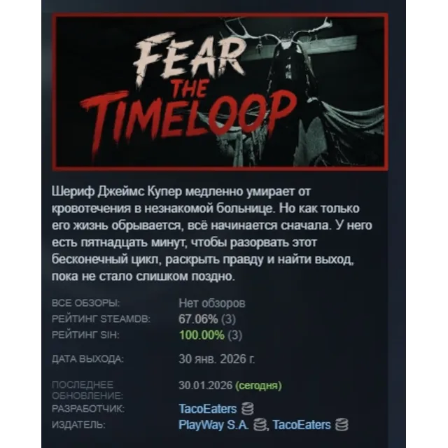 Fear The Timeloop АВТОДОСТАВКА STEAM GLOBAL МГНОВЕННО ЛИЦЕНЗИЯ