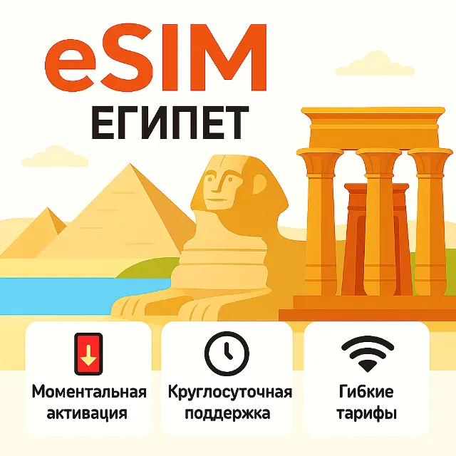 eSIM для путешествий → Египет Ежедневный лимит 2 ГБ есим