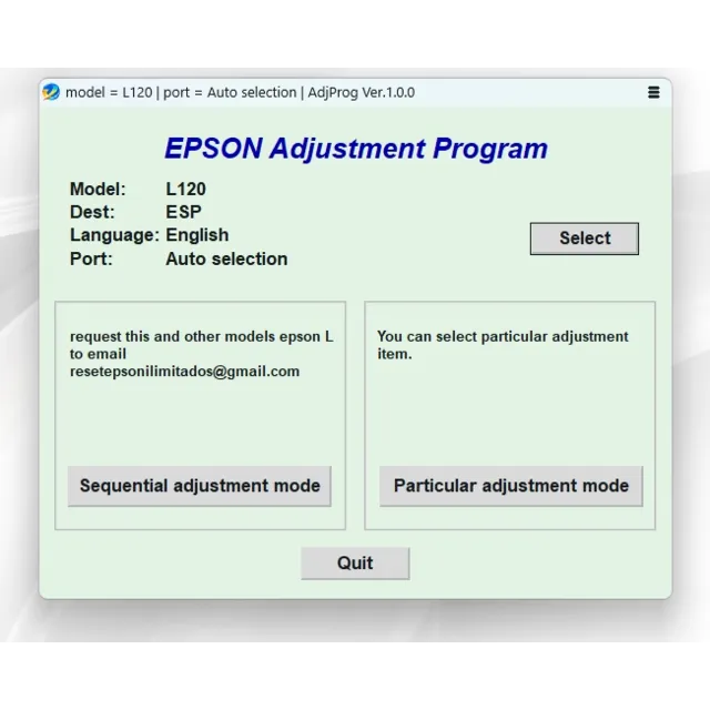 Сброс памперса EPSON AdjProg - L120 L121