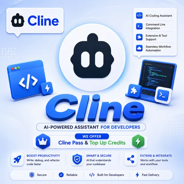 Cline.Bot / Официальная подписка на Cline Pass на 1-12 месяцев - пополнение баланса
