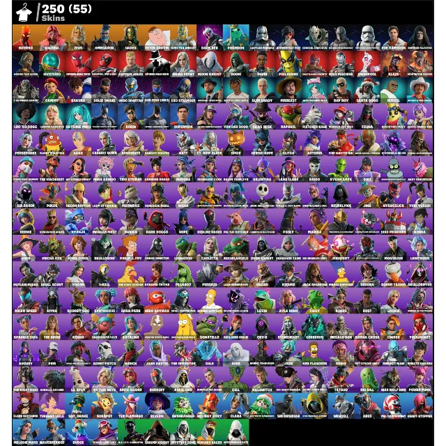 FN (ВСЕ ПЛАТФОРМЫ) 💎 250 скинов (55 платных) | 2300 VB | Полный доступ 🎁