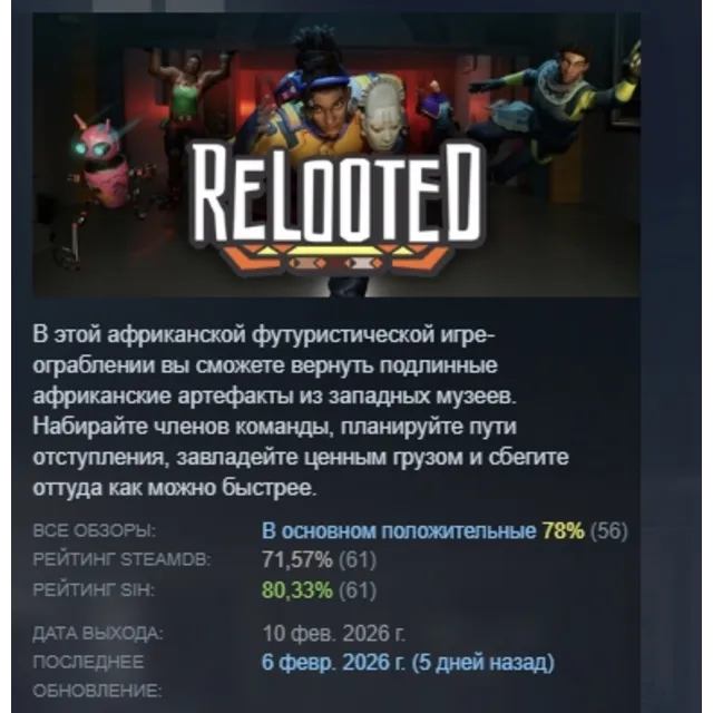 Relooted АВТОДОСТАВКА STEAM GLOBAL МГНОВЕННО ЛИЦЕНЗИЯ