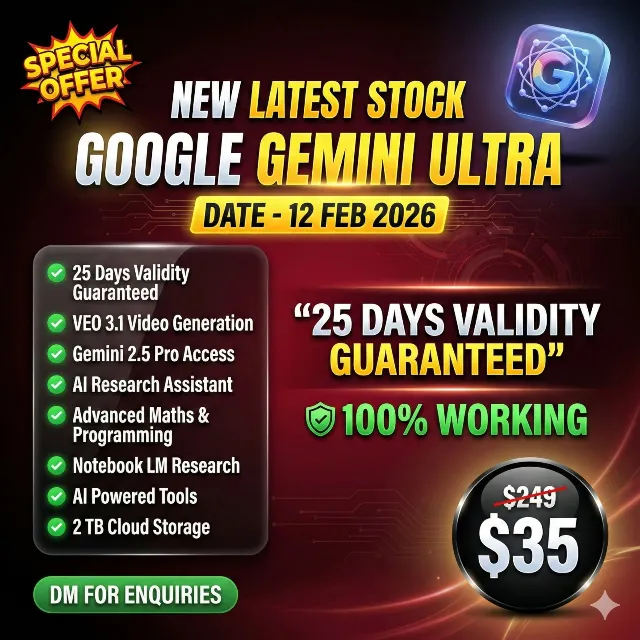Gemini AI Ultra-Veo3 + Flow 45K credits - 1Month Private