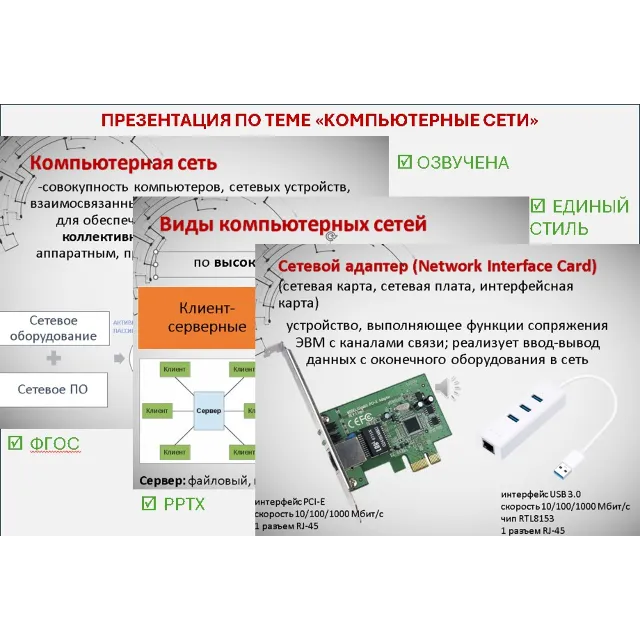 Озвученная презентация по теме "Основные понятия темы Компьютерные сети"