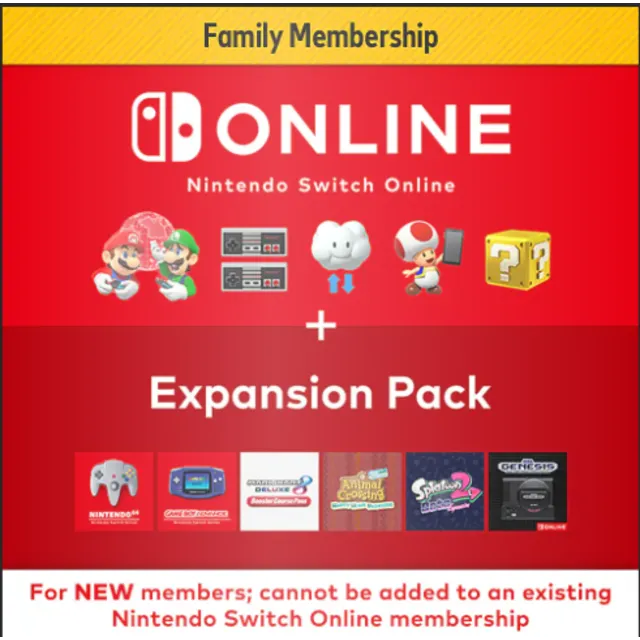 Nintendo Switch Online Family Member, обычная подписка на один год