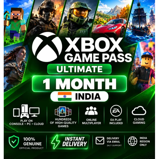 КЛЮЧ XBOX GAME PASS ULTIMATE НА 1 МЕСЯЦ (ИНДИЯ)
