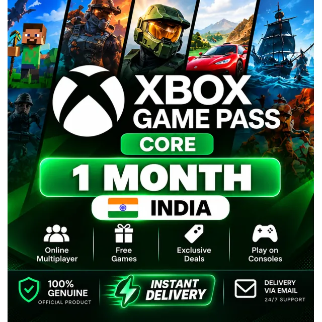 XBOX GAME PASS CORE 1 МЕСЯЦ (ИНДИЯ)