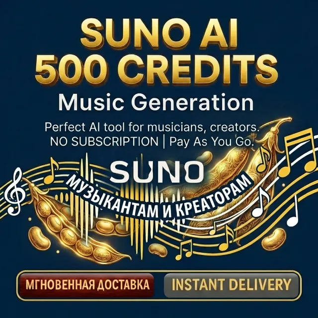 Suno AI — 500 кредитов | ИИ музыкальная студия