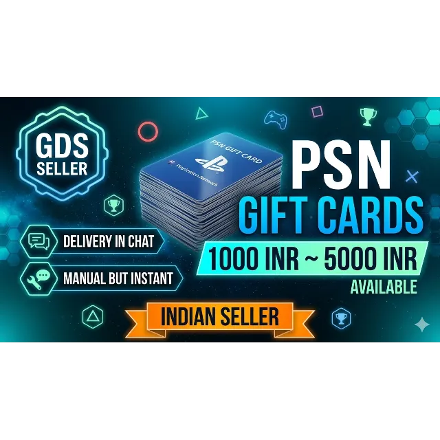 PlayStation Card(PSN)1000-5000 INR(Rupees) India Gift card